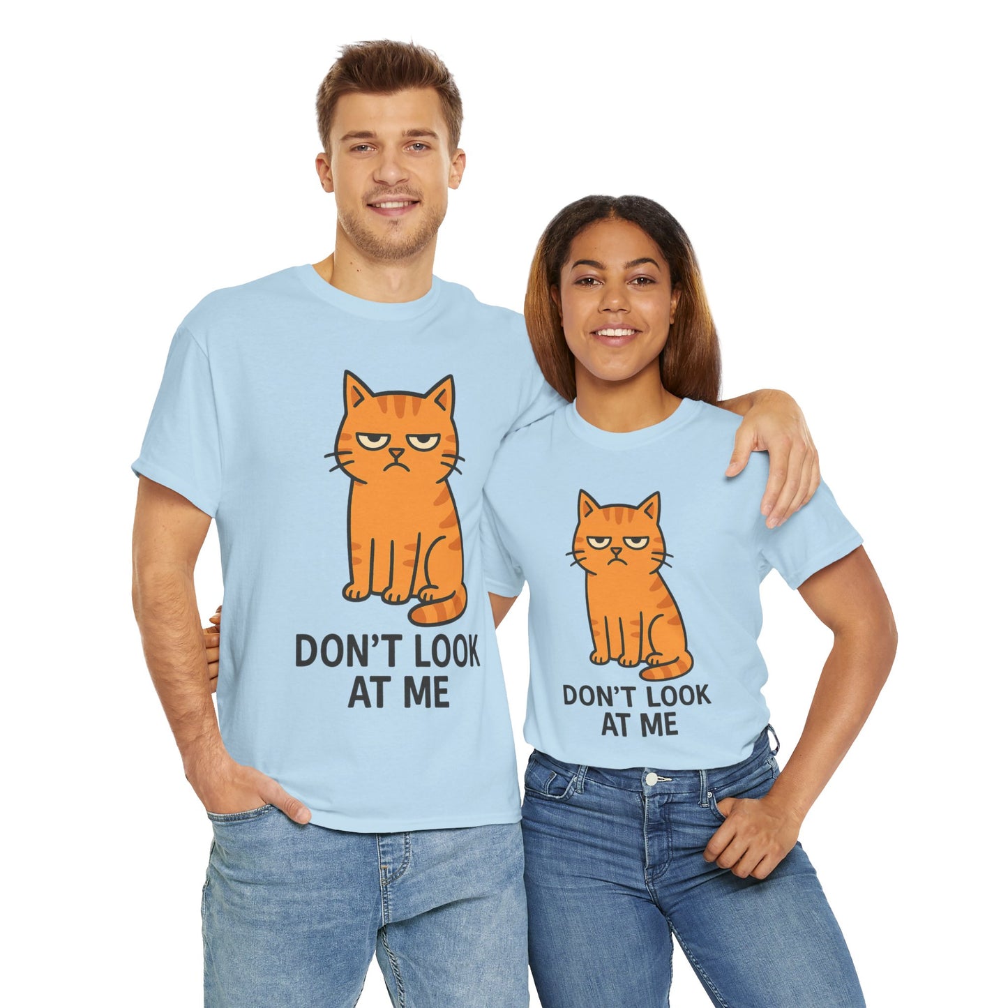 Grumpy Cat Tee - Don't Look At Me Shirt, Funny Gift for Cat Lovers, Unisex Graphic T-Shirt, Sassy Feline Humor, Casual Pet Lover Apparel