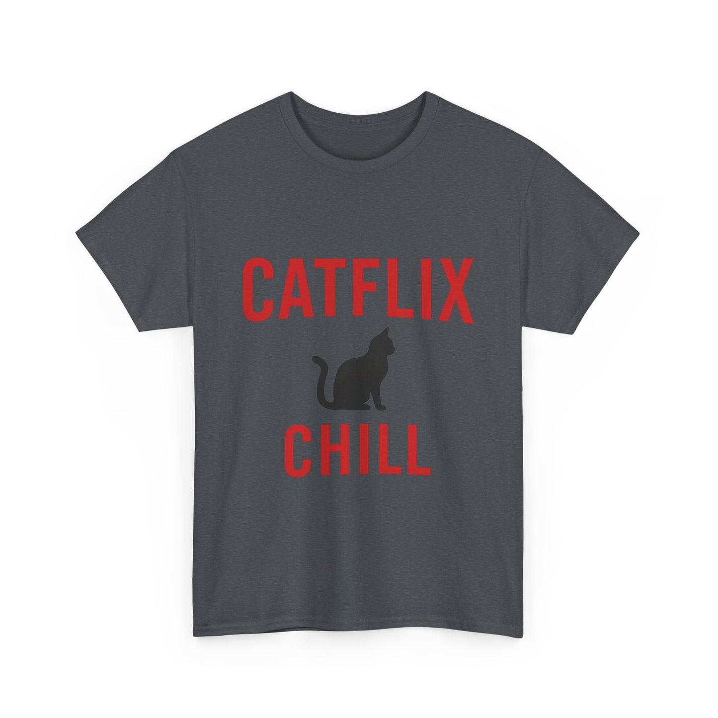 Catflix & Chill T-Shirt – Funny Cat Meme Shirt – Cozy Netflix Parody Tee – Unisex Cat Lover Gift