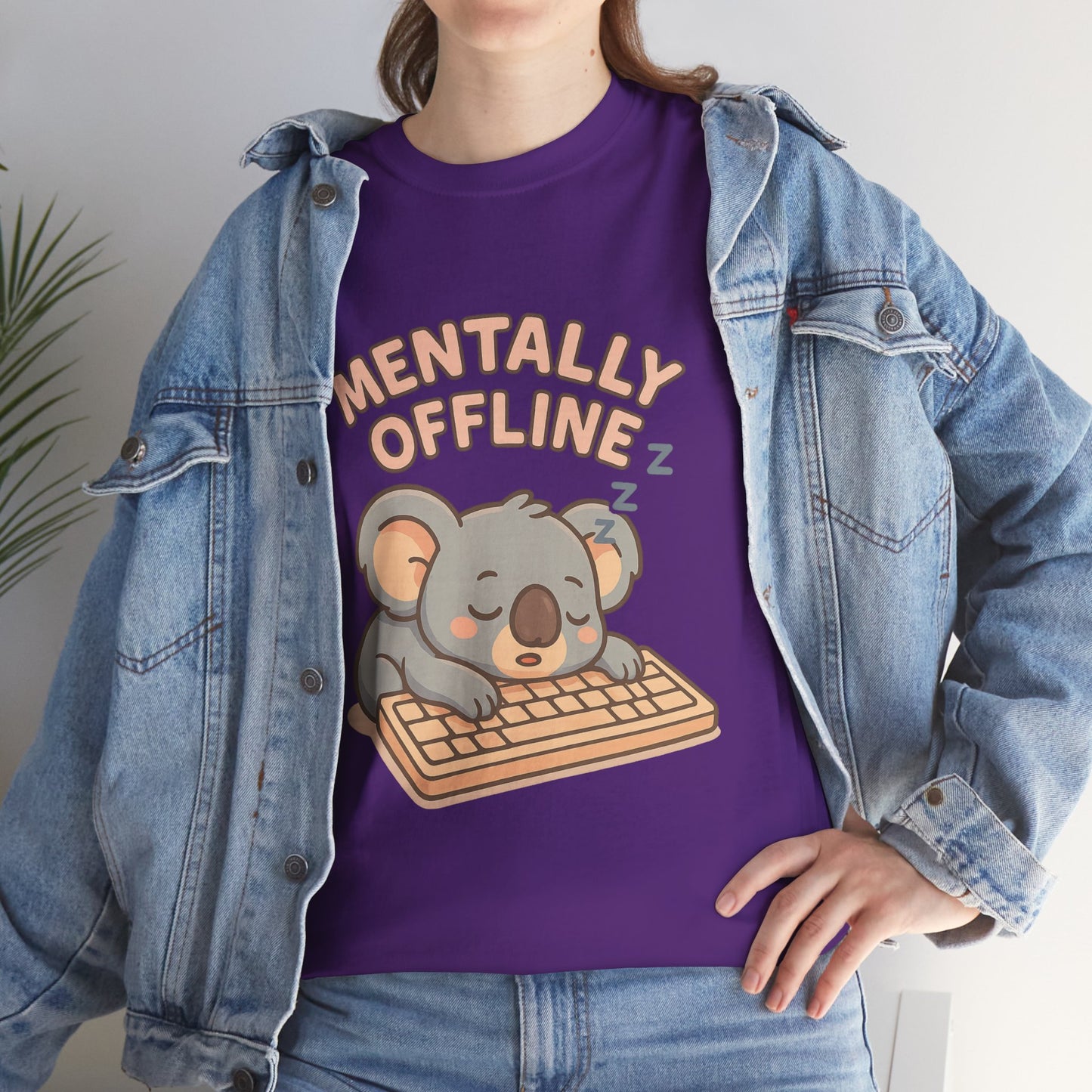 Mentally Offline Koala Shirt - Chill Lazy Unisex Tee for Relaxed Vibes