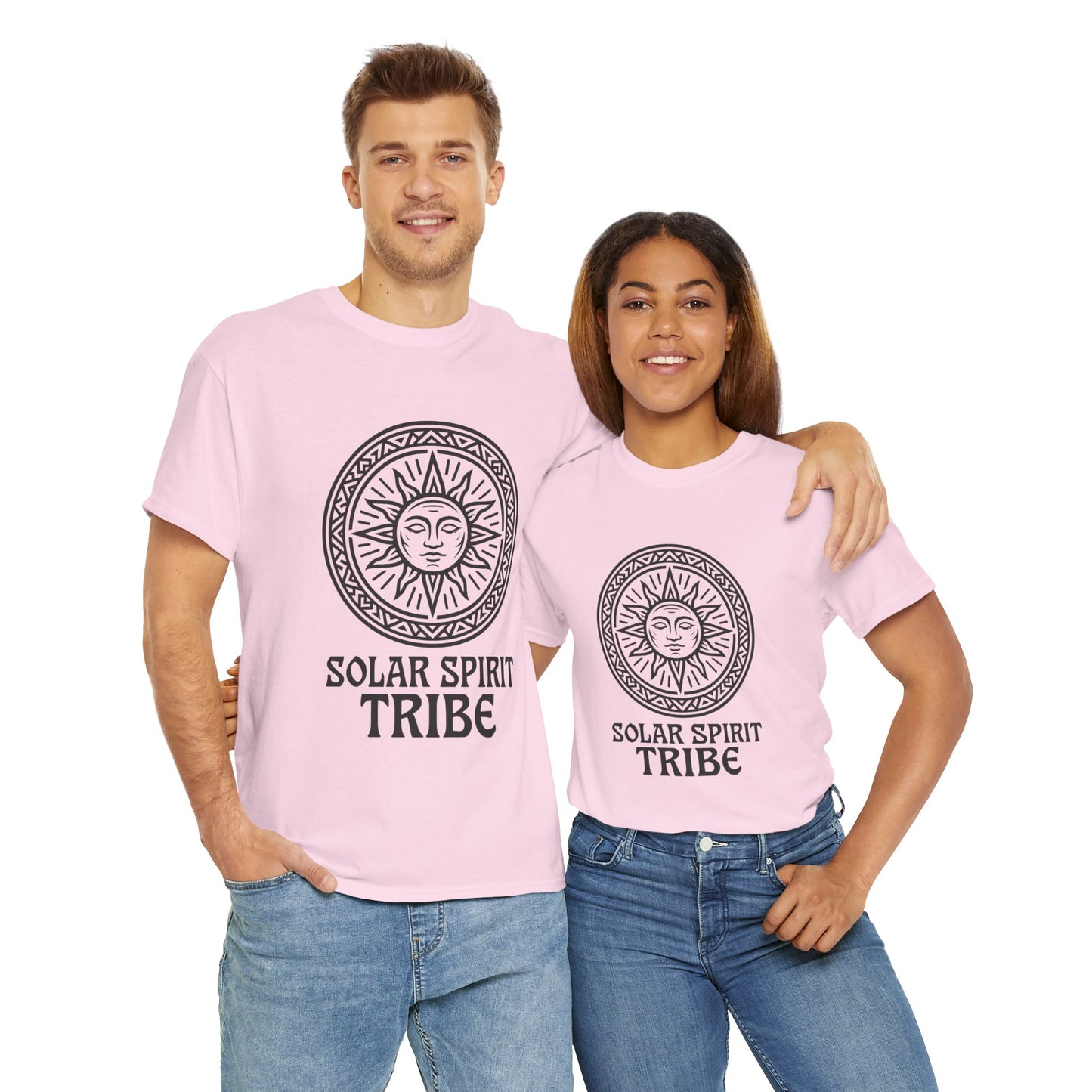 Solar Spirit Tribe Unisex T-Shirt, Sun Symbol Tee, Tribal Graphic Shirt, Boho Festival Top, Nature Lover Gift, Eco Spiritual Wear