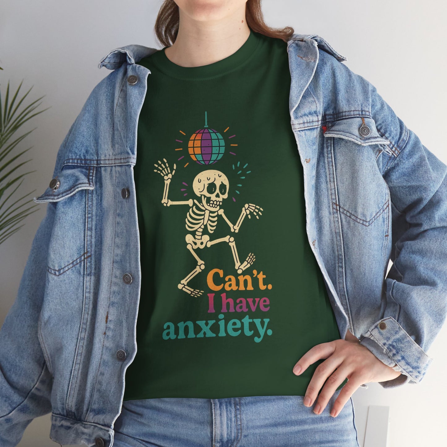 I Have Anxiety Shirt, Funny Dancing Skeleton Tee, Disco Party Meme Shirt, Social Anxiety Humor, Unisex Halloween Graphic