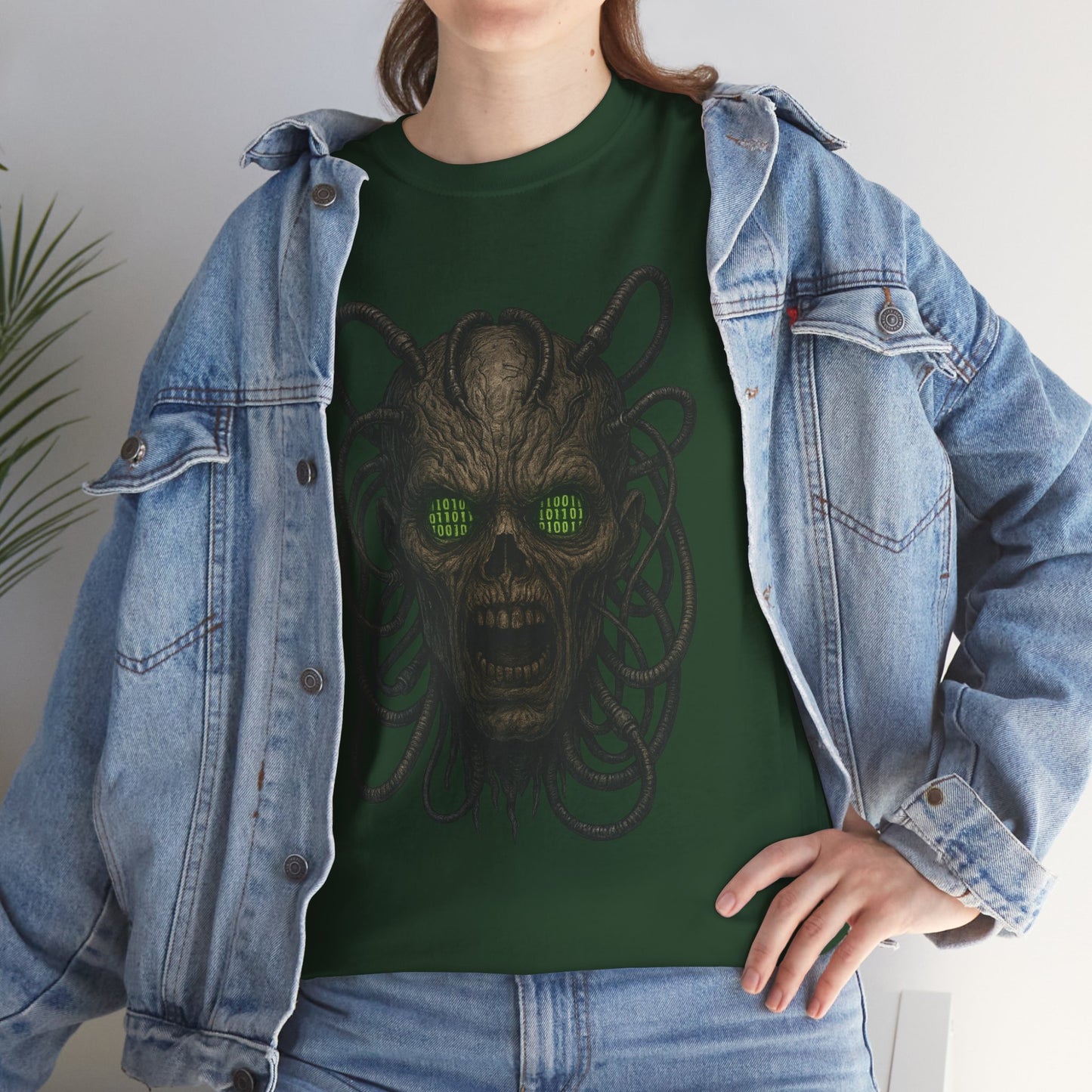 Neural Wraith T-Shirt, Gothic Horror Tee, Sci-Fi Skull Shirt, Cyberpunk Unisex Graphic, Dark Techwear