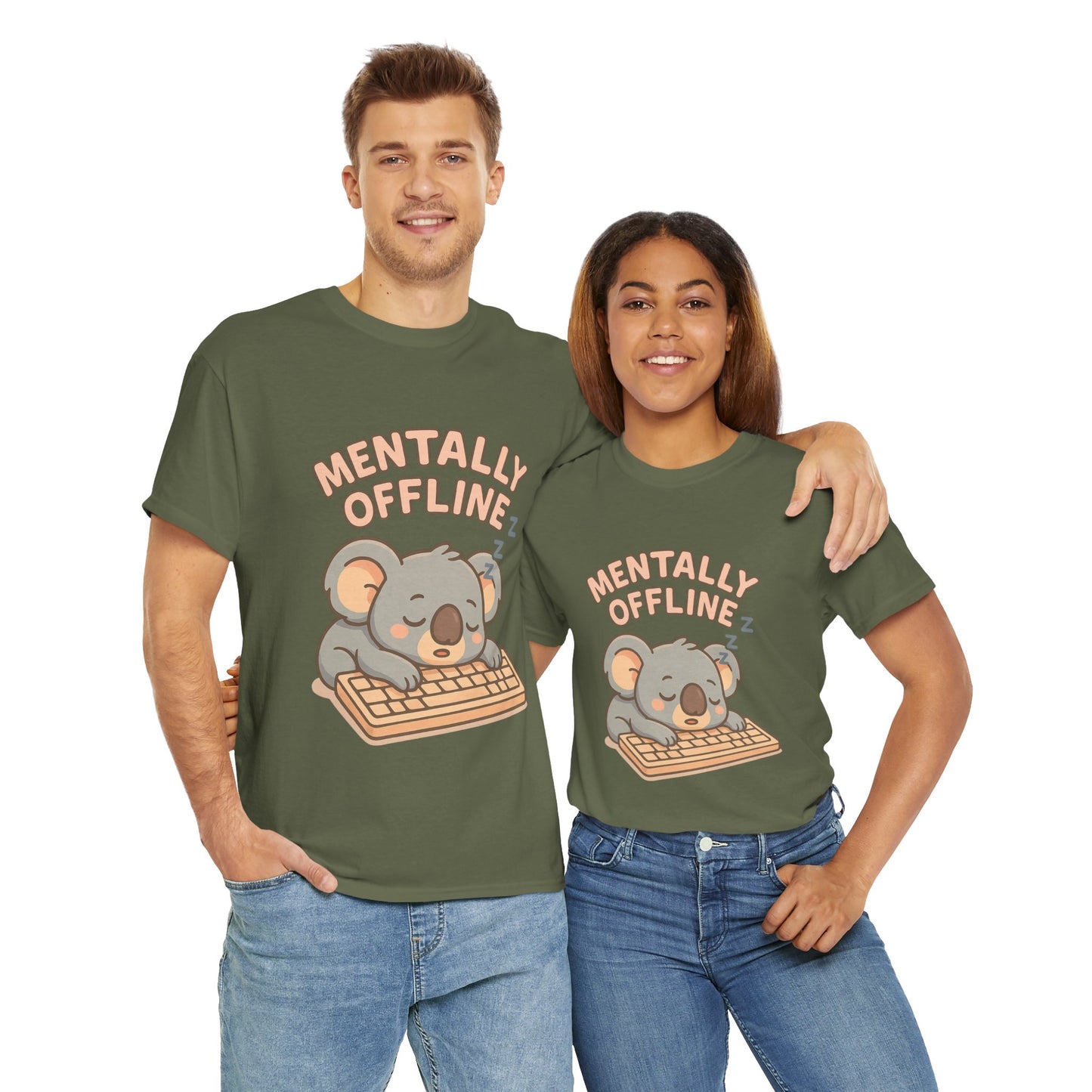 Mentally Offline Koala Shirt - Chill Lazy Unisex Tee for Relaxed Vibes