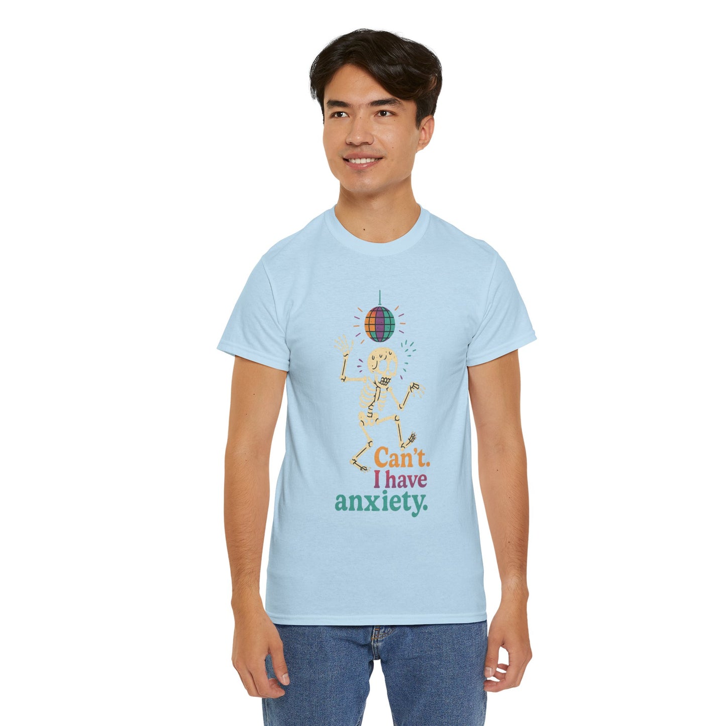 I Have Anxiety Shirt, Funny Dancing Skeleton Tee, Disco Party Meme Shirt, Social Anxiety Humor, Unisex Halloween Graphic