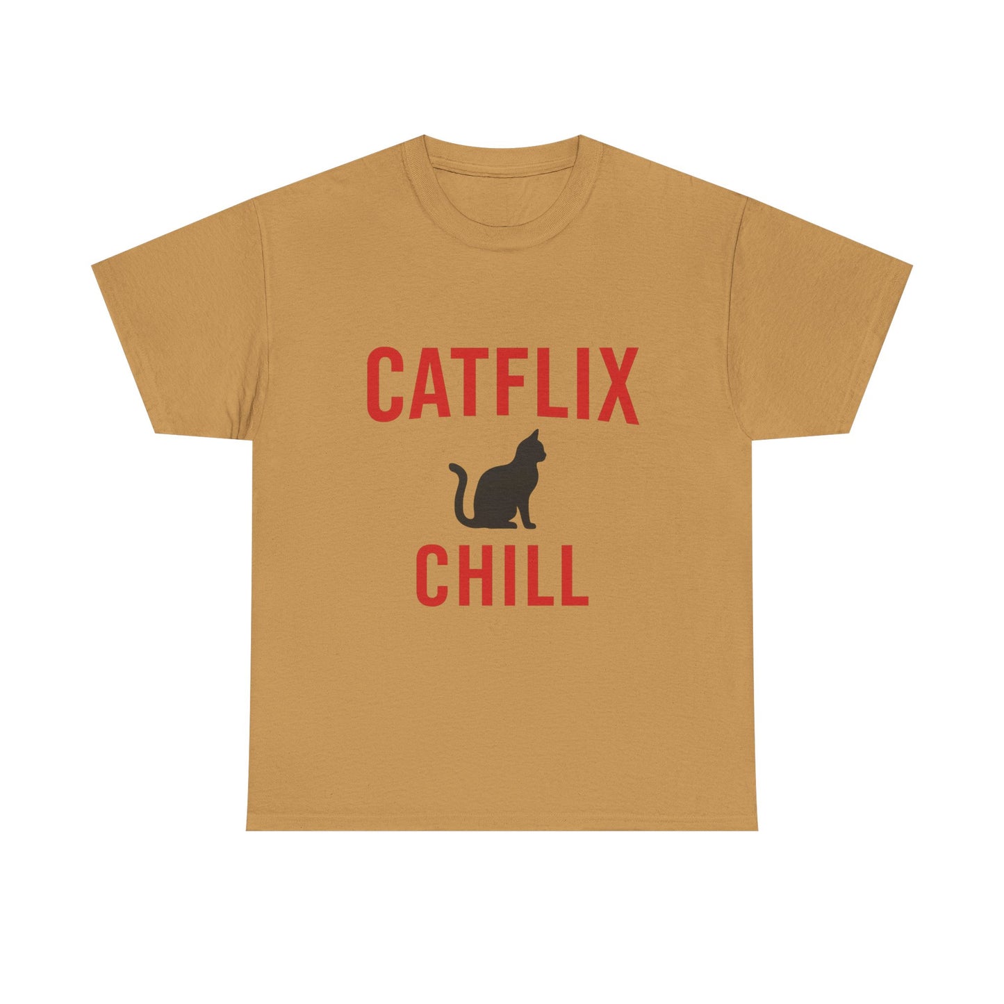 Catflix & Chill T-Shirt – Funny Cat Meme Shirt – Cozy Netflix Parody Tee – Unisex Cat Lover Gift