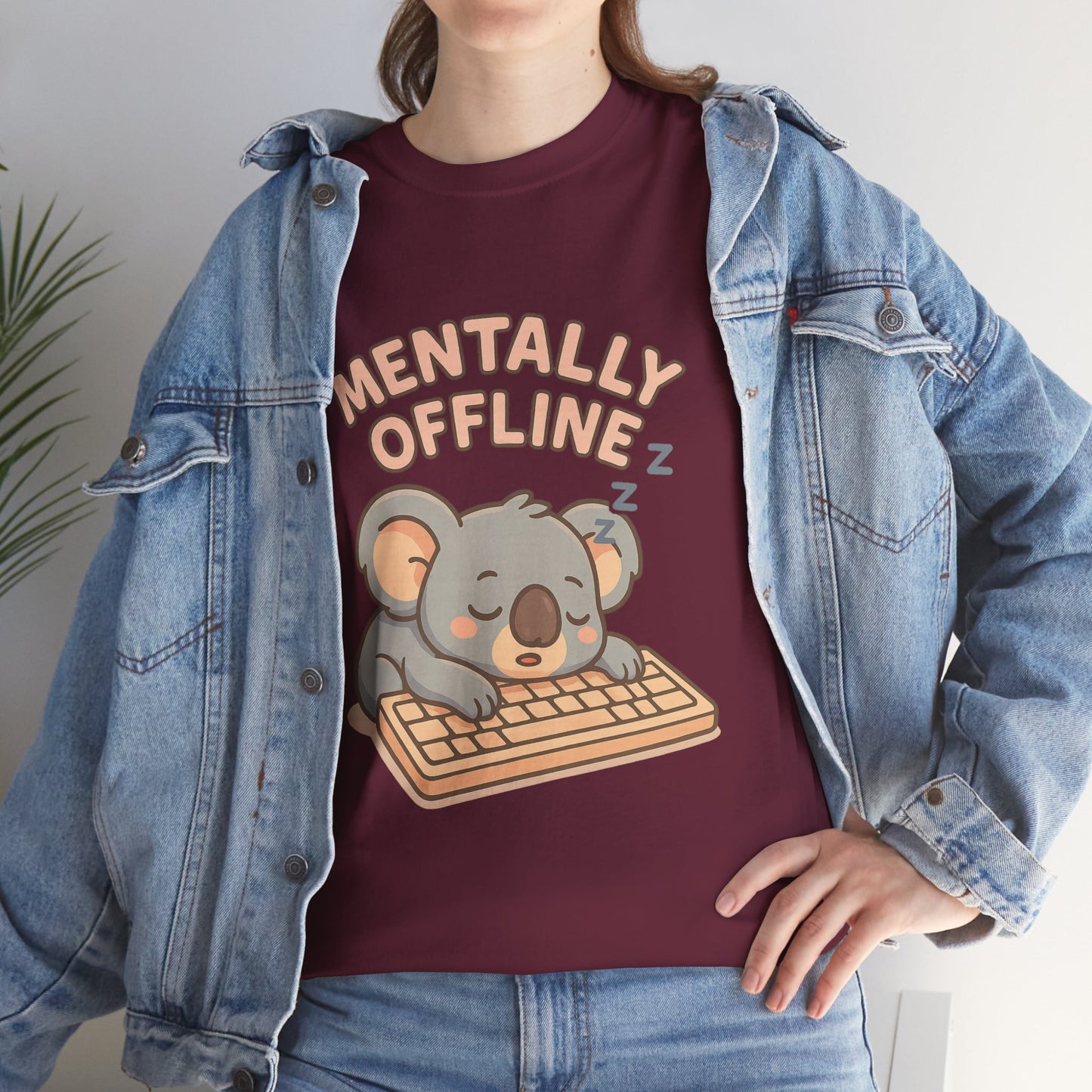 Mentally Offline Koala Shirt - Chill Lazy Unisex Tee for Relaxed Vibes