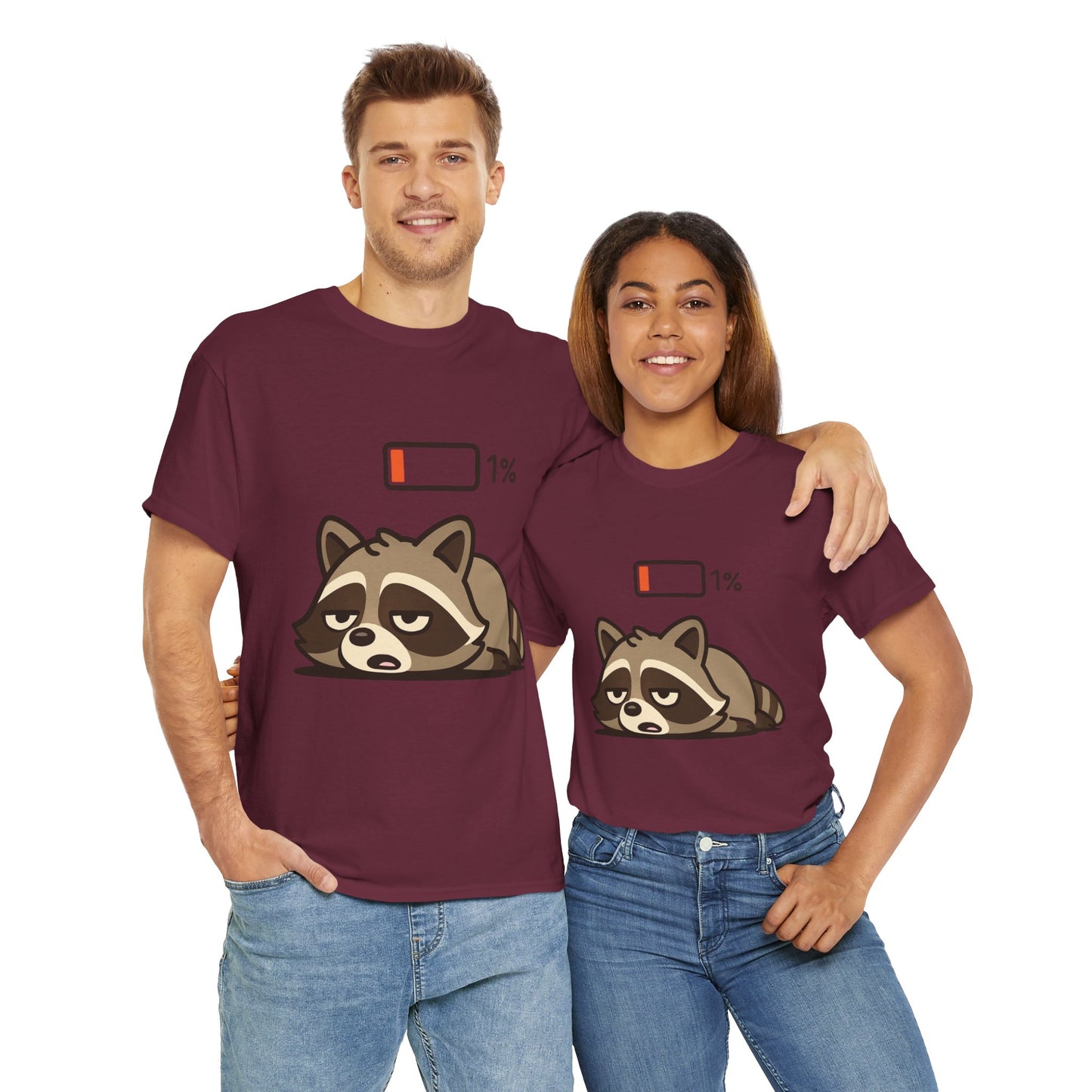 Sleepy Raccoon Tee, Funny Animal Shirt, Lazy Day Outfit, Cozy Gift, Unisex Cotton Tee