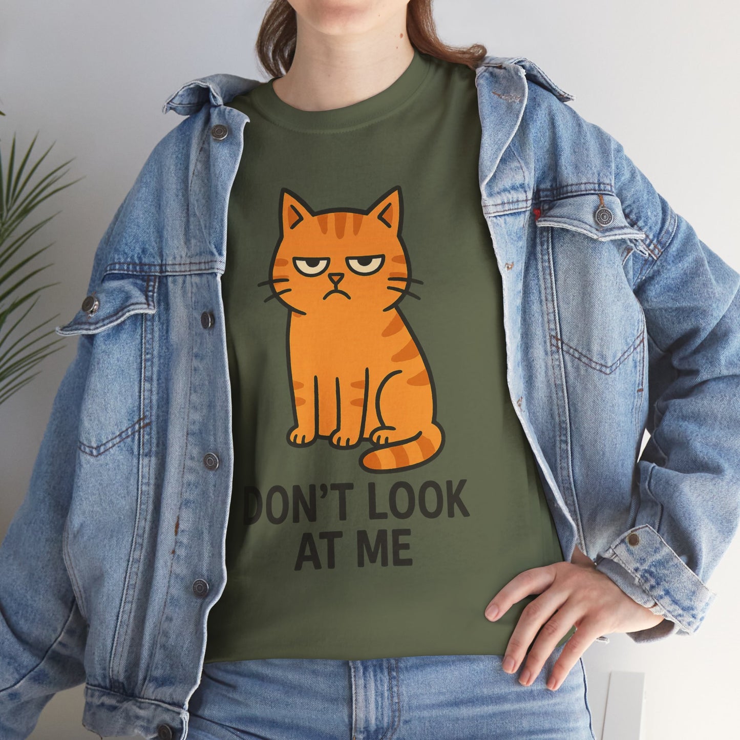 Grumpy Cat Tee - Don't Look At Me Shirt, Funny Gift for Cat Lovers, Unisex Graphic T-Shirt, Sassy Feline Humor, Casual Pet Lover Apparel