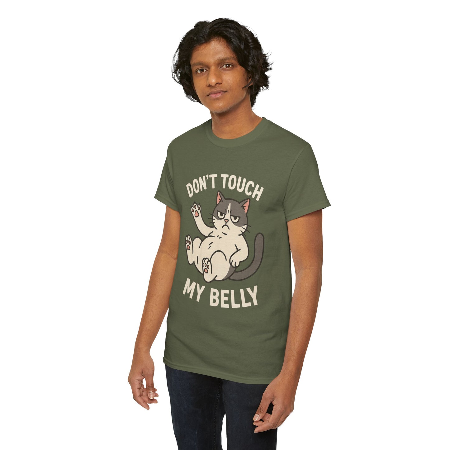 Dont Touch My Belly Cat Tee Grumpy Cat Graphic Shirt, Funny Unisex Gift