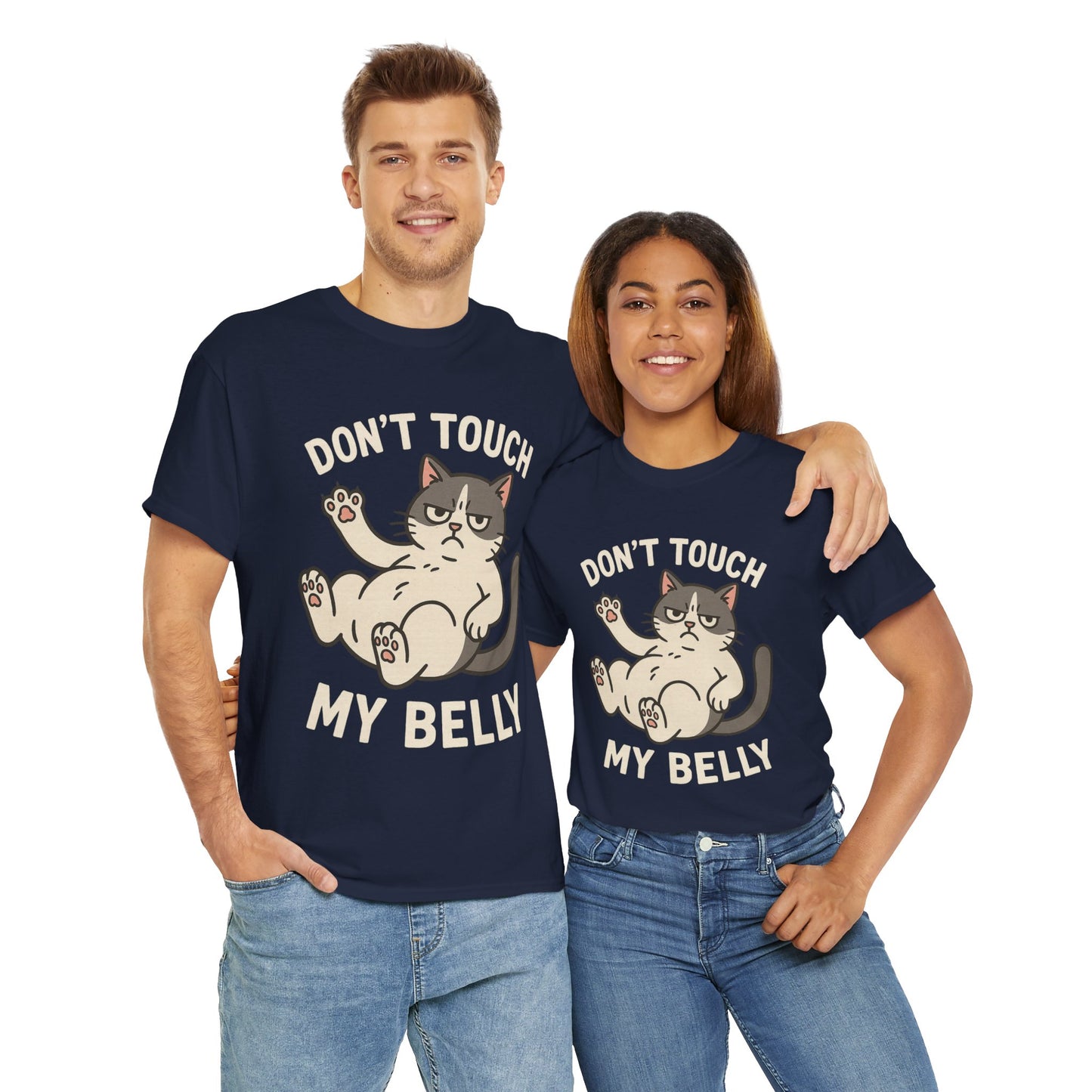 Dont Touch My Belly Cat Tee Grumpy Cat Graphic Shirt, Funny Unisex Gift
