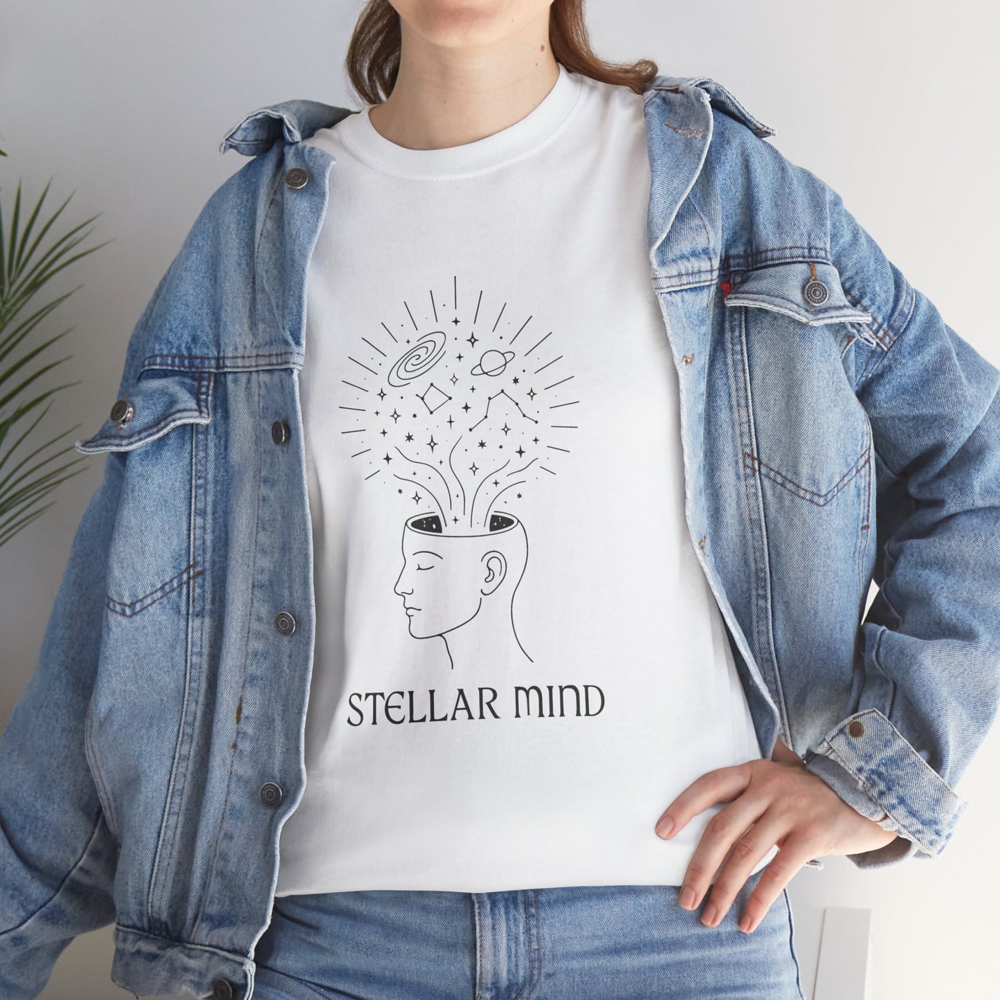 Stellar Mind Unisex T-Shirt, Cosmic Head Graphic Tee, Astrology Gift, Mindful Apparel, Universe Design Shirt, Spiritual Top