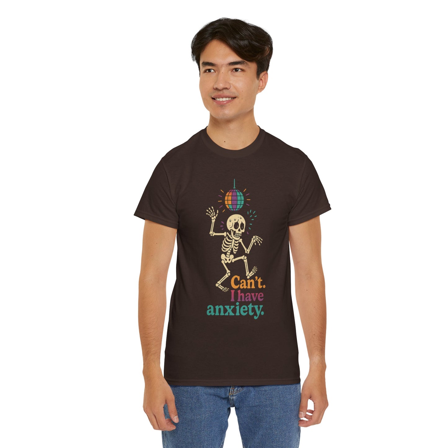 I Have Anxiety Shirt, Funny Dancing Skeleton Tee, Disco Party Meme Shirt, Social Anxiety Humor, Unisex Halloween Graphic