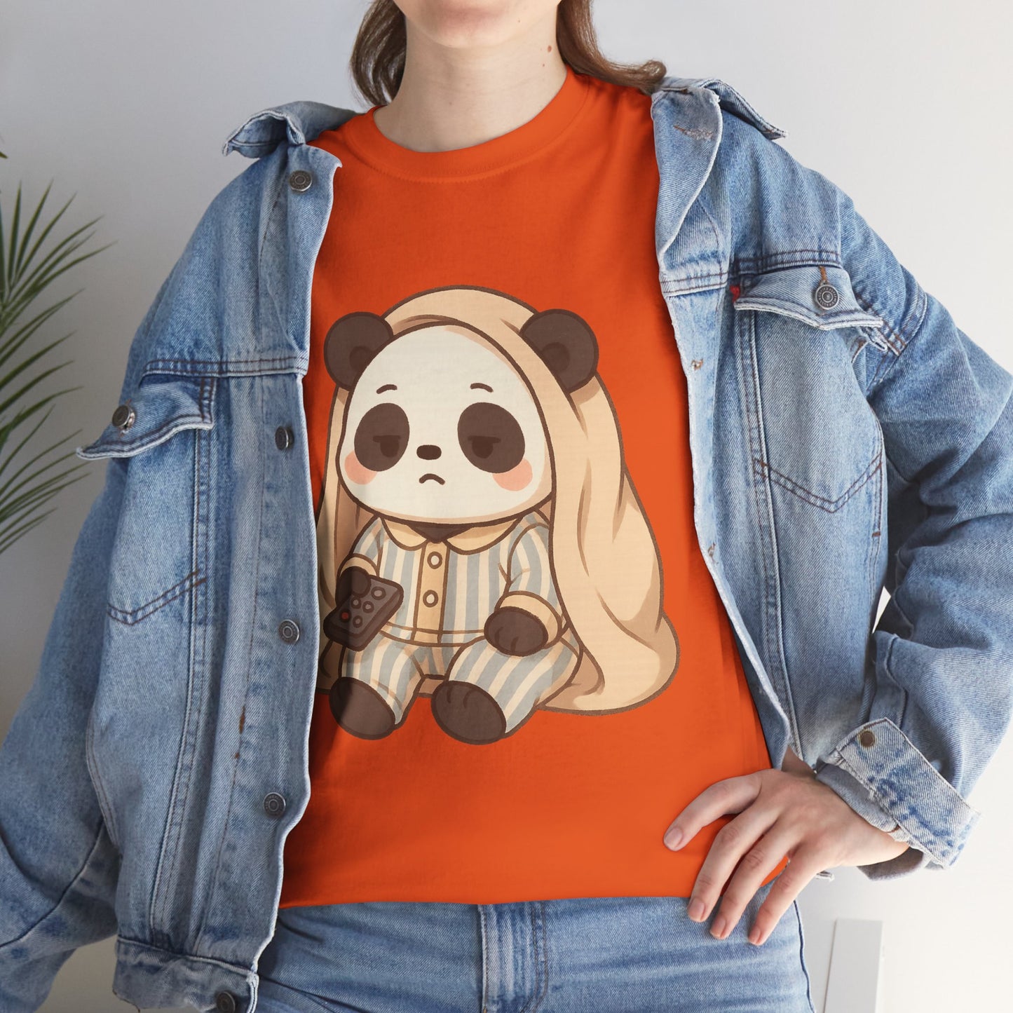 Lazy Panda Vibes Unisex Cotton Tee, Cozy Pajama Shirt, Cute Loungewear, Animal Lover Gift, Relaxing Outfit