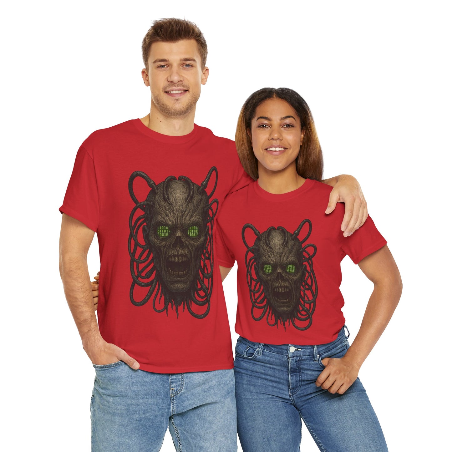 Neural Wraith T-Shirt, Gothic Horror Tee, Sci-Fi Skull Shirt, Cyberpunk Unisex Graphic, Dark Techwear