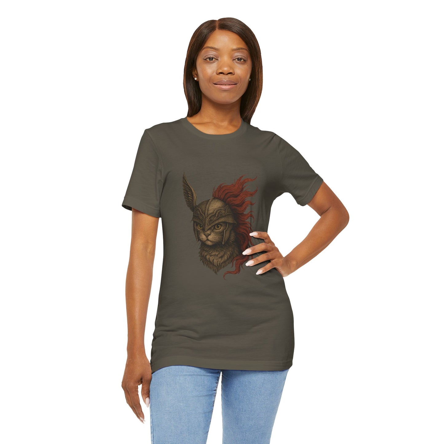 Malenia Cat Helmet Tee - Fantasy Cat T-Shirt, Elden Ring Inspired Shirt, Gamer Gift