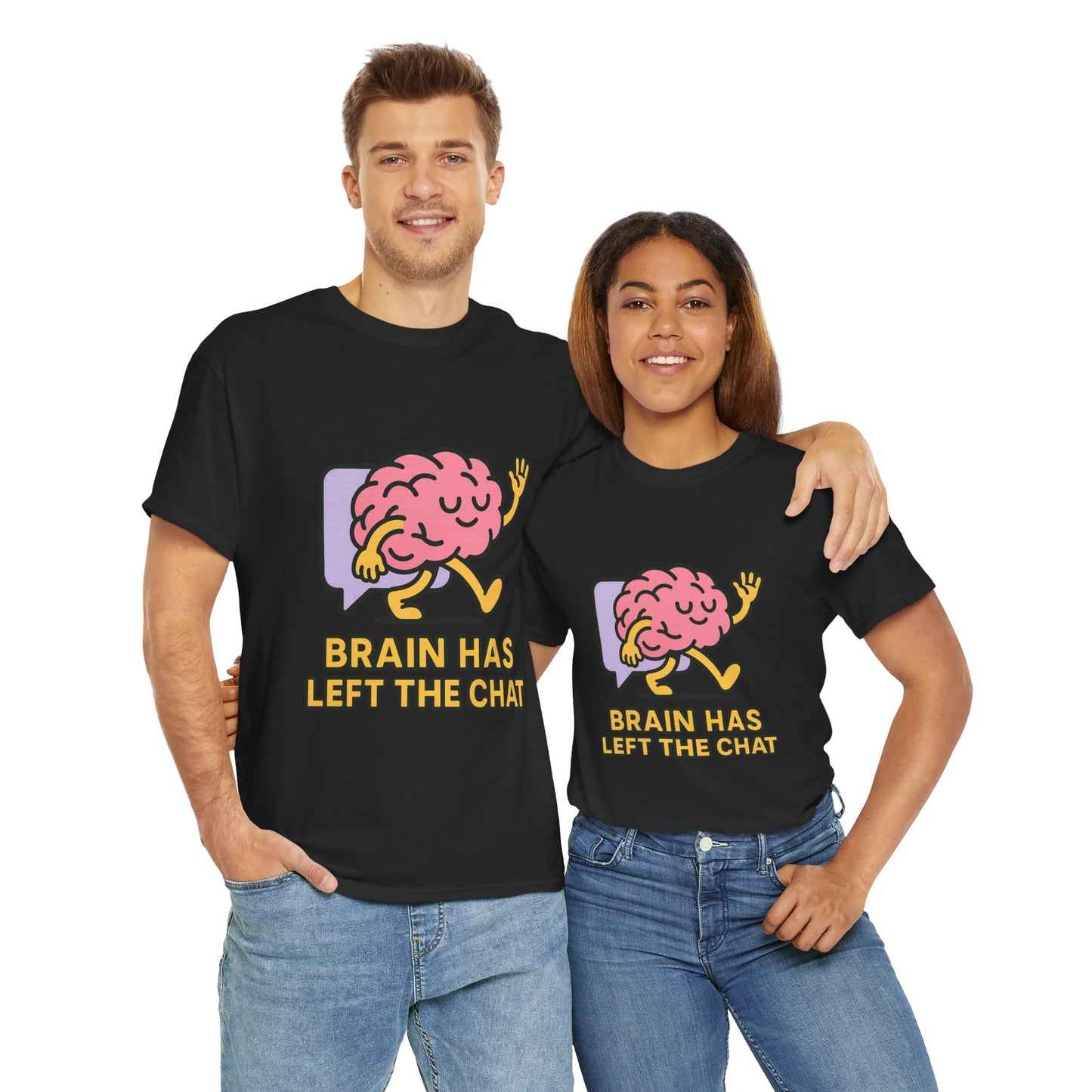 Brain Has Left The Chat T-Shirt, Funny Walking Brain Tee, Quirky Meme Shirt, Digital Humor, Gen Z Gift, Casual Unisex Graphic Top