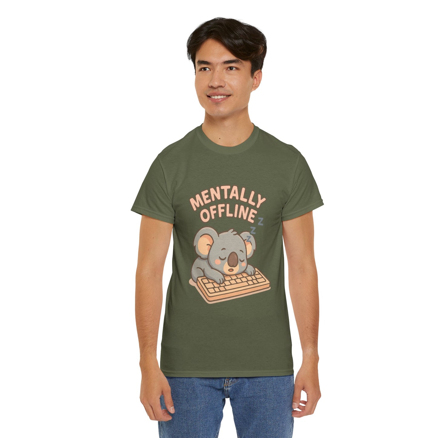 Mentally Offline Koala Shirt - Chill Lazy Unisex Tee for Relaxed Vibes