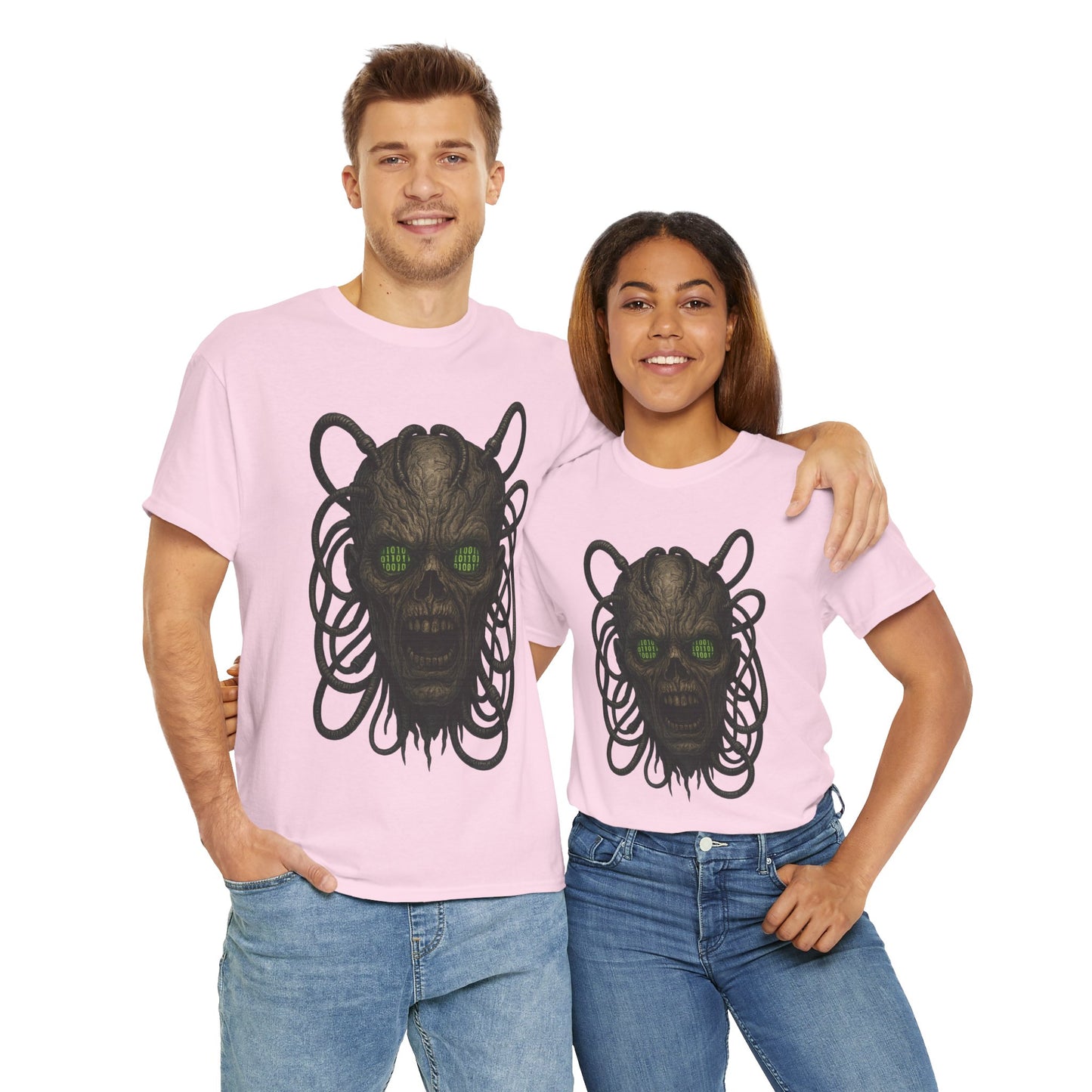 Neural Wraith T-Shirt, Gothic Horror Tee, Sci-Fi Skull Shirt, Cyberpunk Unisex Graphic, Dark Techwear