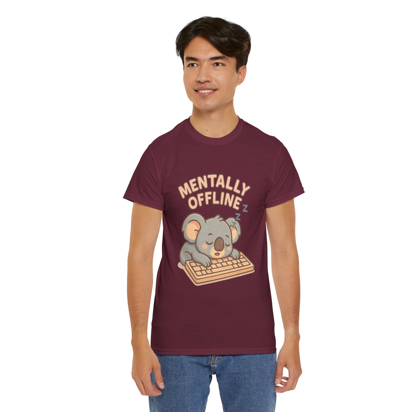 Mentally Offline Koala Shirt - Chill Lazy Unisex Tee for Relaxed Vibes
