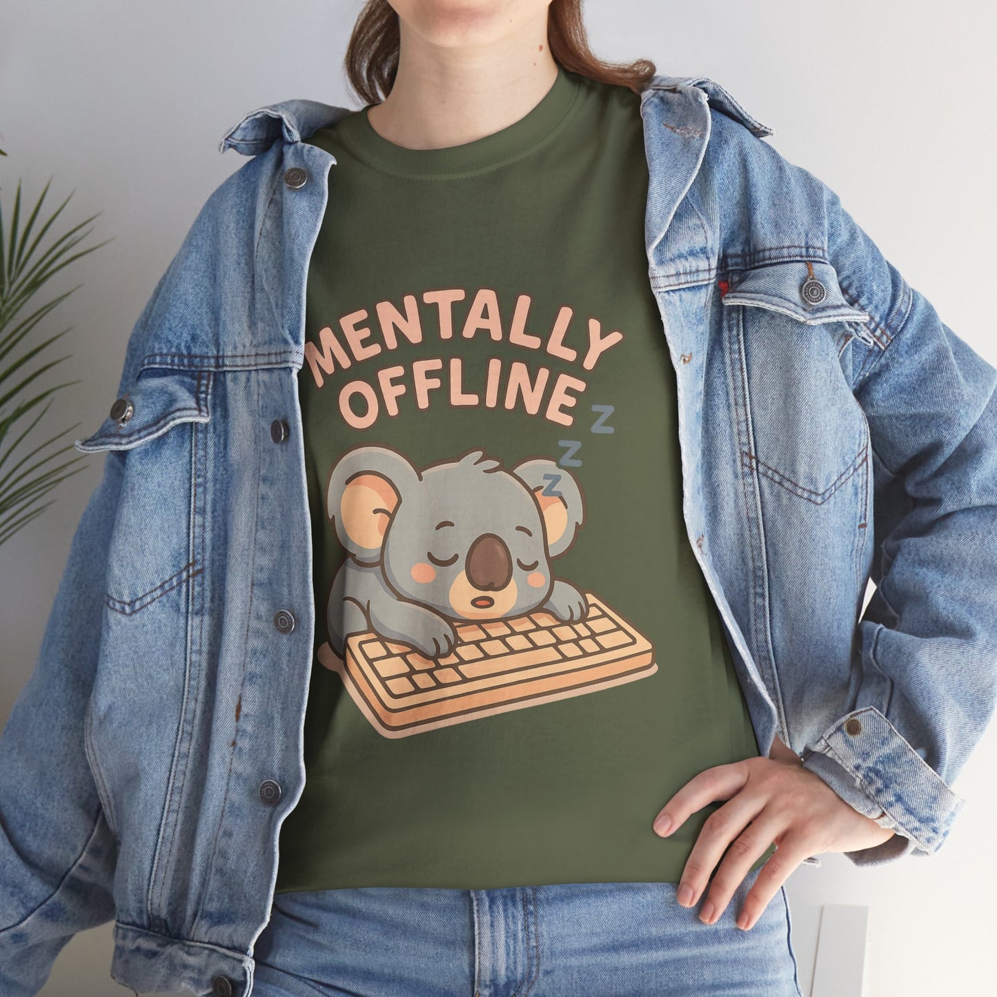 Mentally Offline Koala Shirt - Chill Lazy Unisex Tee for Relaxed Vibes