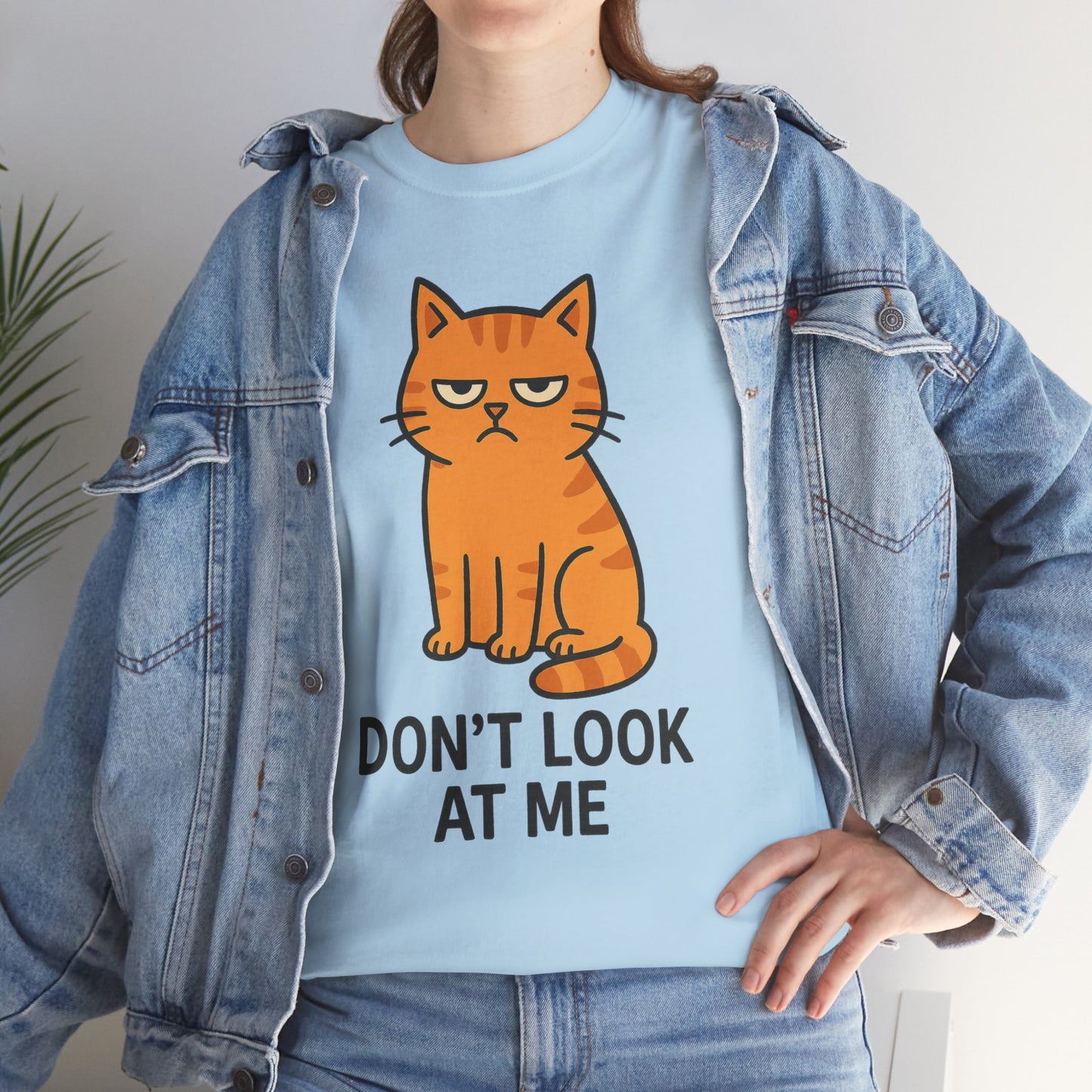Grumpy Cat Tee - Don't Look At Me Shirt, Funny Gift for Cat Lovers, Unisex Graphic T-Shirt, Sassy Feline Humor, Casual Pet Lover Apparel