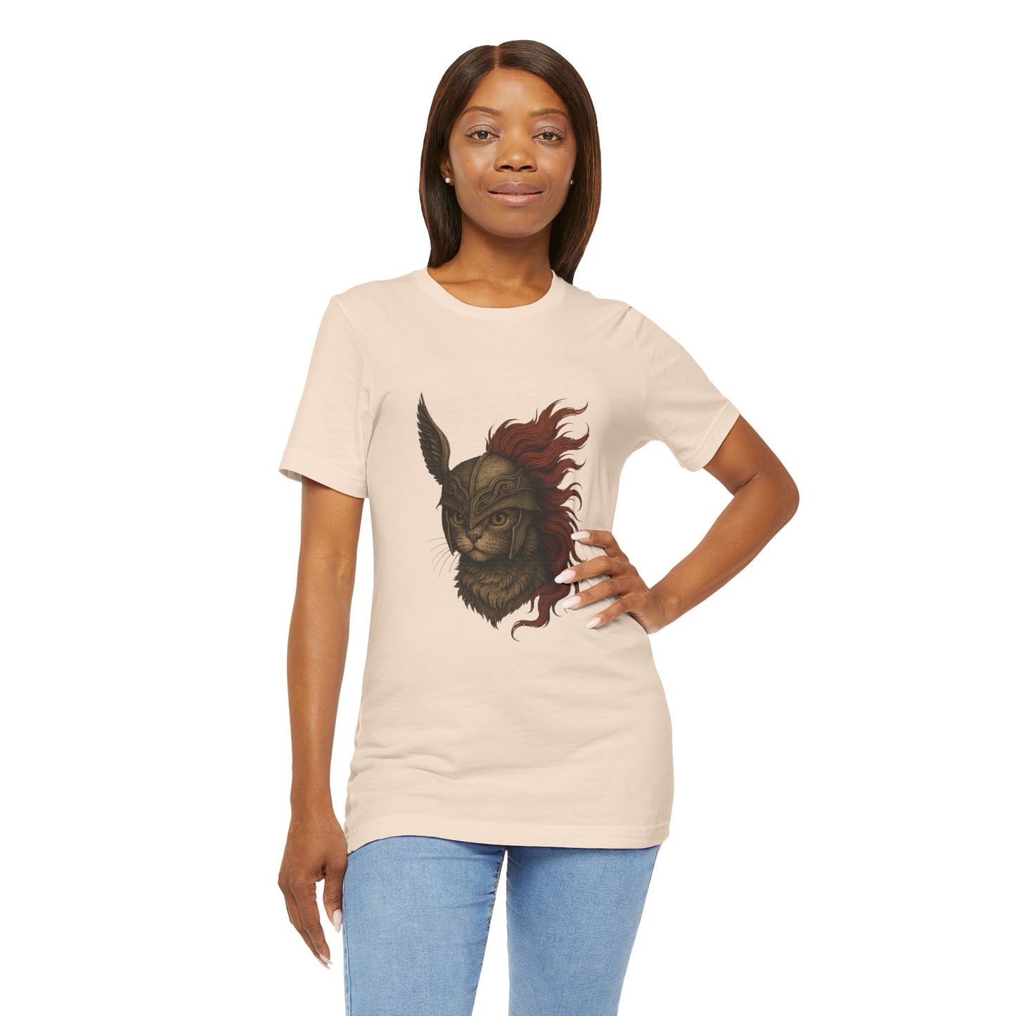 Malenia Cat Helmet Tee - Fantasy Cat T-Shirt, Elden Ring Inspired Shirt, Gamer Gift