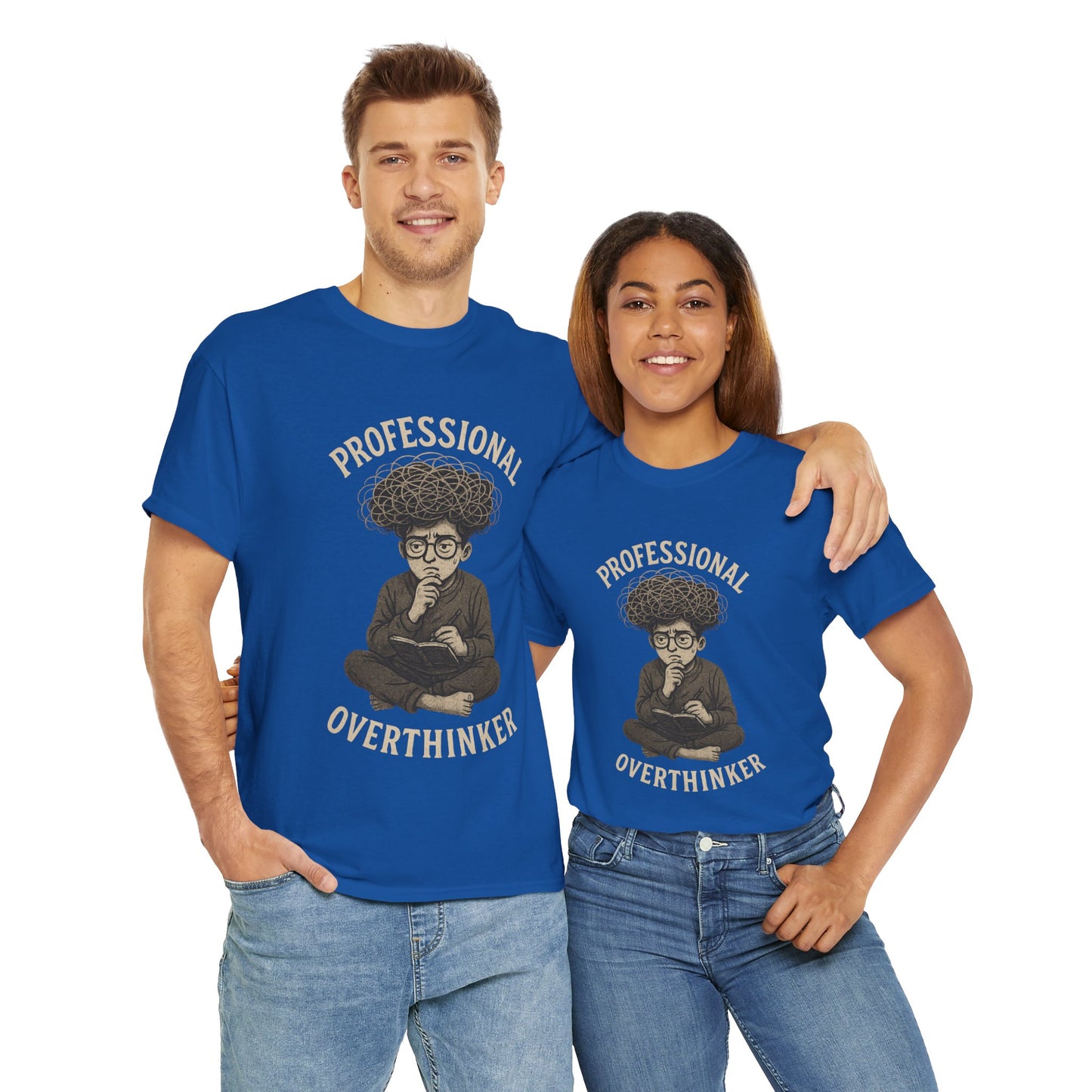 Professional Overthinker Shirt - Funny Thoughtful T-Shirt, Unisex Heavy Cotton Tee, Gift for Deep Thinkers, Casual Comfort Tee