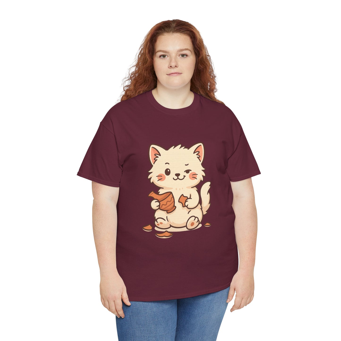 Cute Naughty Cat T-Shirt - Funny Kawaii Cat Shirt for Pet Lovers, Paws & Claws Collection