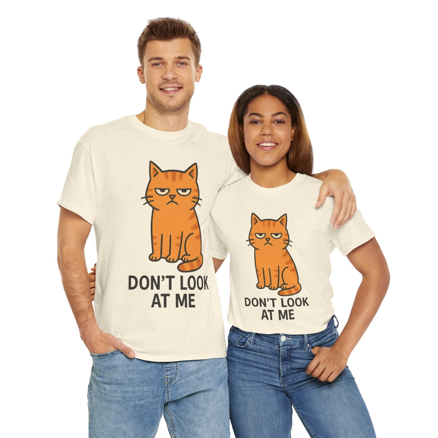 Grumpy Cat Tee - Don't Look At Me Shirt, Funny Gift for Cat Lovers, Unisex Graphic T-Shirt, Sassy Feline Humor, Casual Pet Lover Apparel
