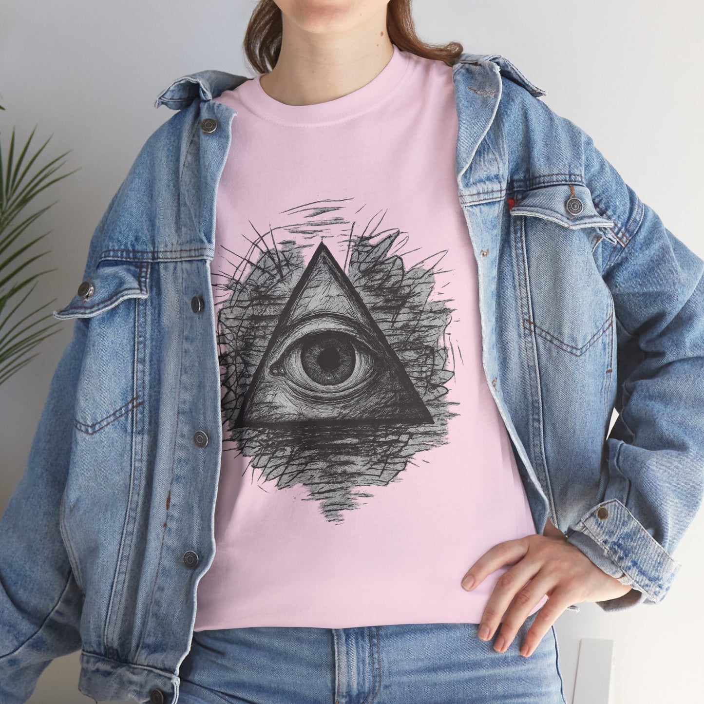 Mystic All-Seeing Eye Tee, Unisex Heavy Cotton Shirt, Occult Symbol T-Shirt, Grunge Style Gift, Esoteric Apparel