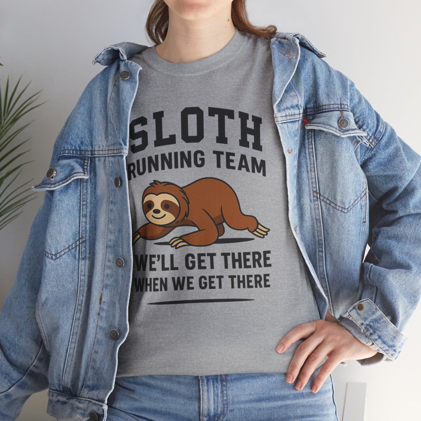 Sloth Running Team Shirt Funny Lazy Animal Tee Unisex Humor Gift Cool Fitness Top