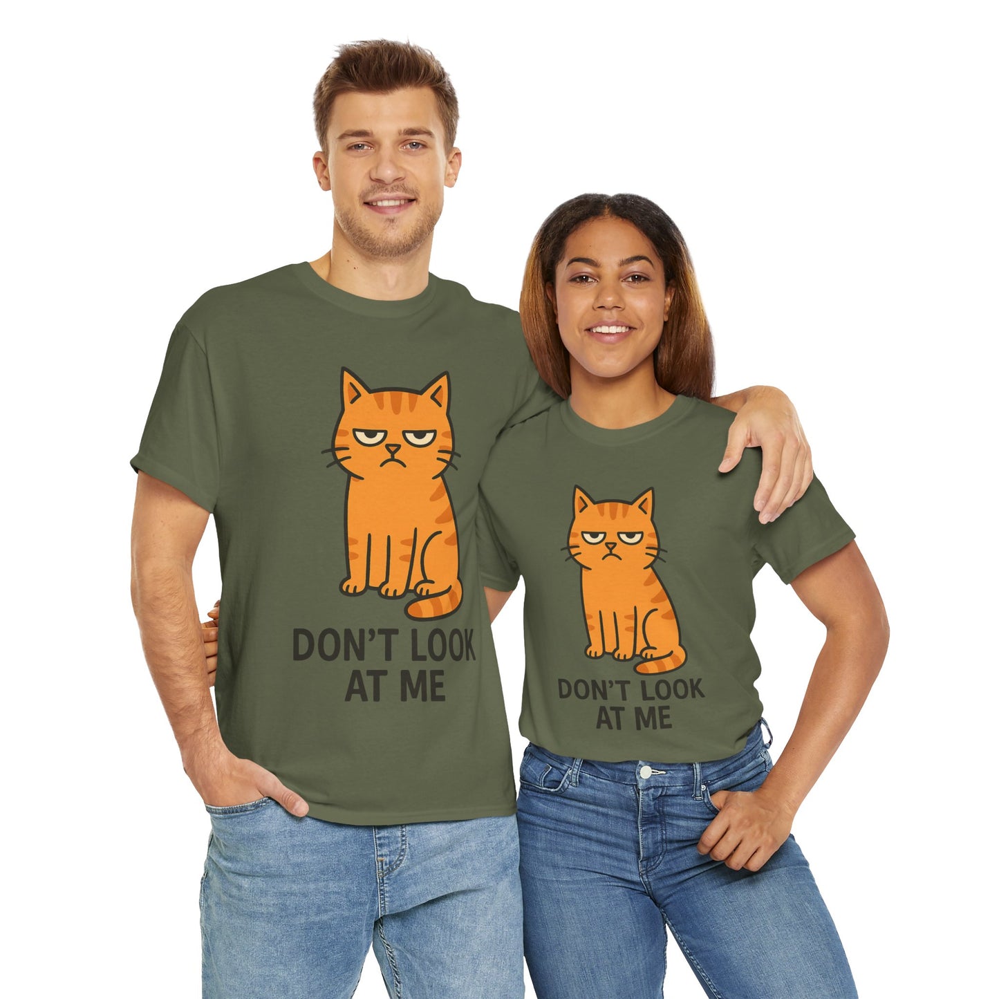 Grumpy Cat Tee - Don't Look At Me Shirt, Funny Gift for Cat Lovers, Unisex Graphic T-Shirt, Sassy Feline Humor, Casual Pet Lover Apparel