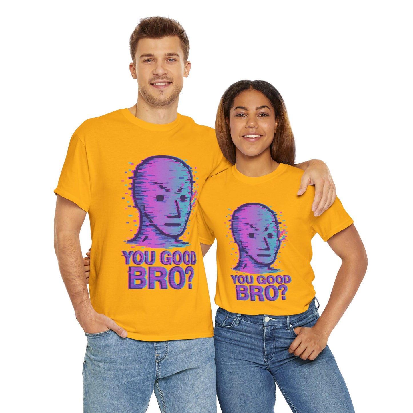 You Good Bro? Glitch Meme T-Shirt, Vaporwave NPC Shirt, Funny Unisex Graphic Tee, Digital Humor Gift, Gen Z Internet Culture Top