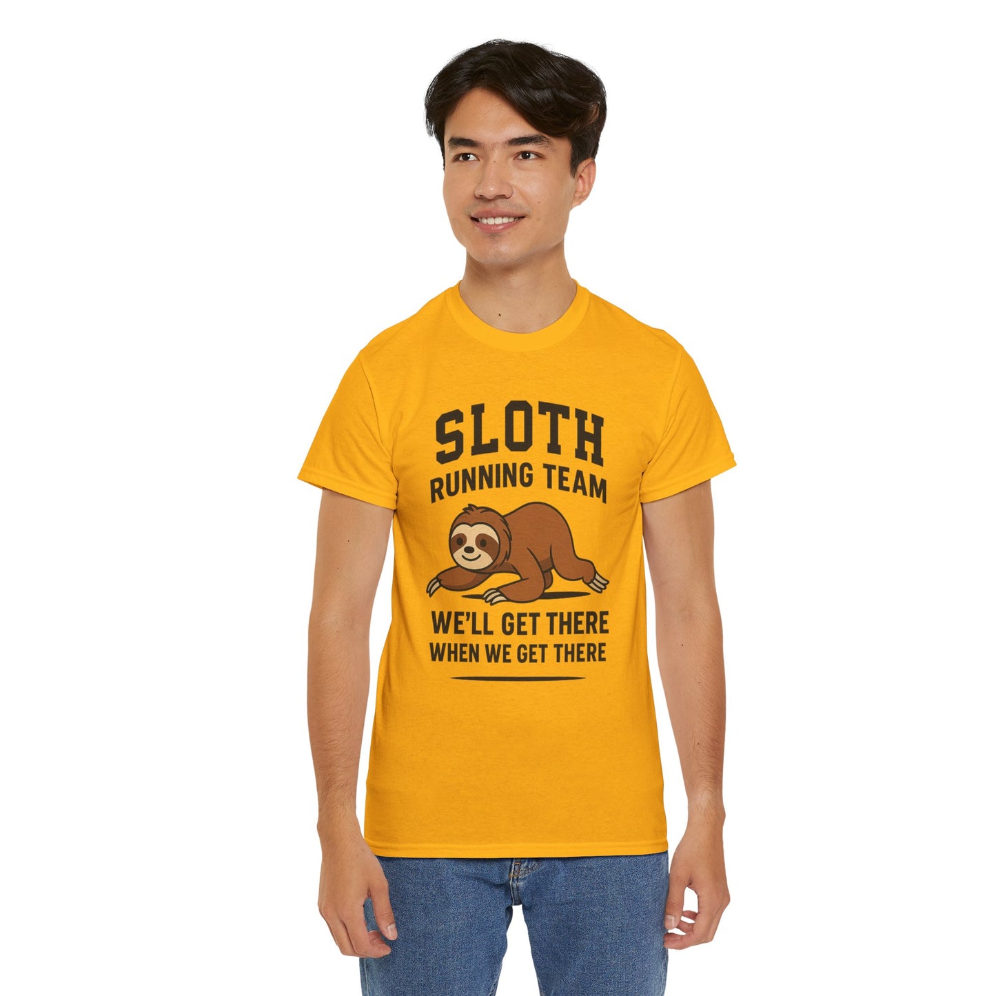 Sloth Running Team Shirt Funny Lazy Animal Tee Unisex Humor Gift Cool Fitness Top