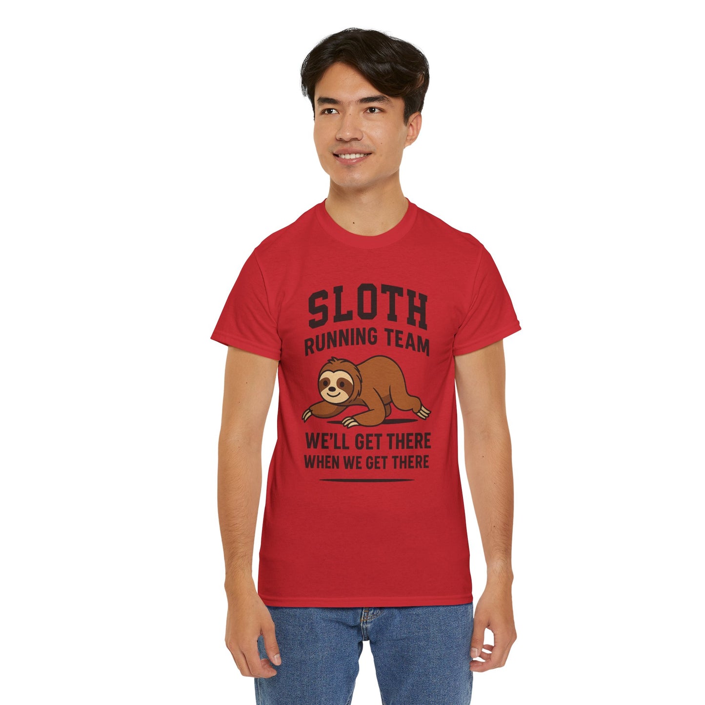 Sloth Running Team Shirt Funny Lazy Animal Tee Unisex Humor Gift Cool Fitness Top
