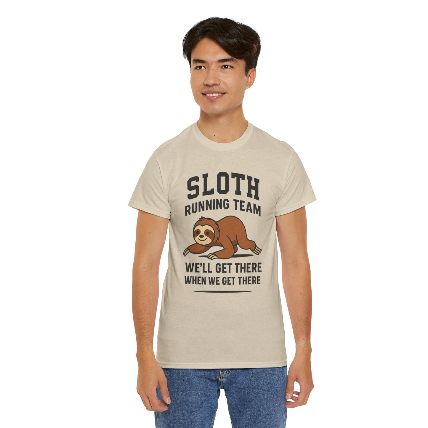 Sloth Running Team Shirt Funny Lazy Animal Tee Unisex Humor Gift Cool Fitness Top