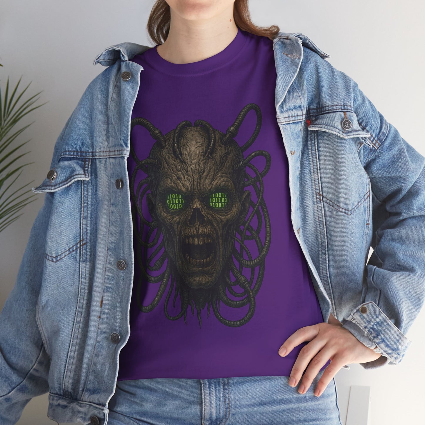 Neural Wraith T-Shirt, Gothic Horror Tee, Sci-Fi Skull Shirt, Cyberpunk Unisex Graphic, Dark Techwear