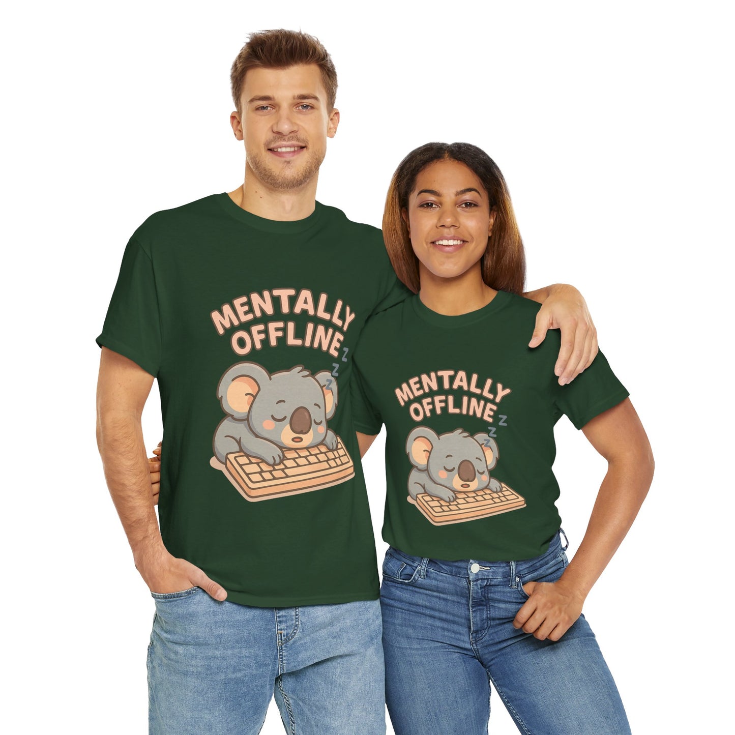 Mentally Offline Koala Shirt - Chill Lazy Unisex Tee for Relaxed Vibes