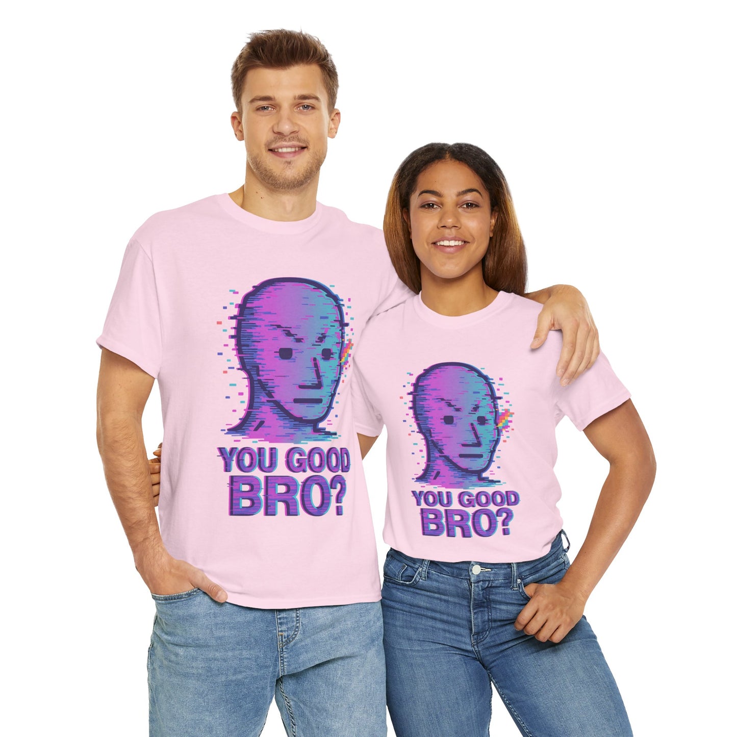 You Good Bro? Glitch Meme T-Shirt, Vaporwave NPC Shirt, Funny Unisex Graphic Tee, Digital Humor Gift, Gen Z Internet Culture Top