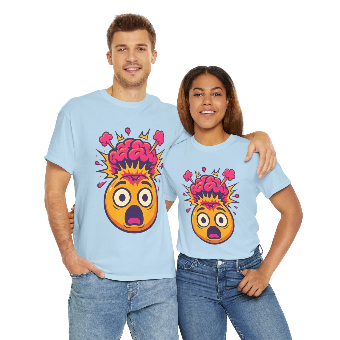 Exploding Emoji T-Shirt, Emotional Damage Meme Tee, Funny Cartoon Shirt, Colorful Unisex Gift, Shocked Face Graphic