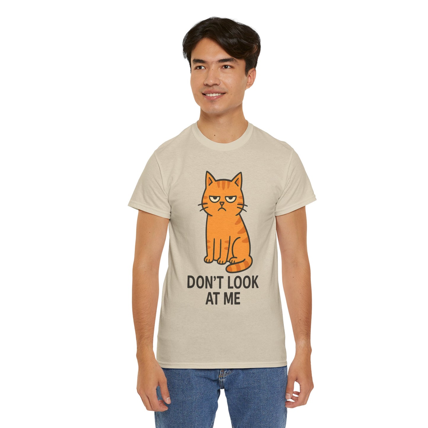 Grumpy Cat Tee - Don't Look At Me Shirt, Funny Gift for Cat Lovers, Unisex Graphic T-Shirt, Sassy Feline Humor, Casual Pet Lover Apparel