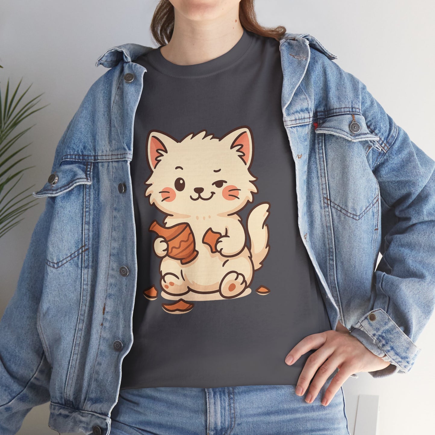 Cute Naughty Cat T-Shirt - Funny Kawaii Cat Shirt for Pet Lovers, Paws & Claws Collection