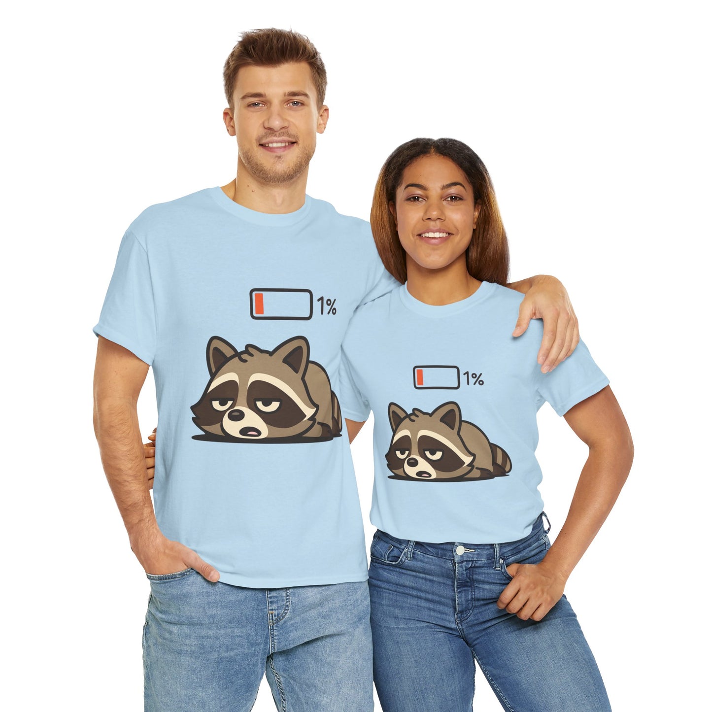 Sleepy Raccoon Tee, Funny Animal Shirt, Lazy Day Outfit, Cozy Gift, Unisex Cotton Tee