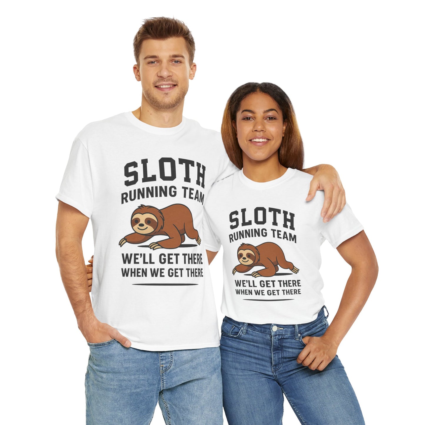 Sloth Running Team Shirt Funny Lazy Animal Tee Unisex Humor Gift Cool Fitness Top