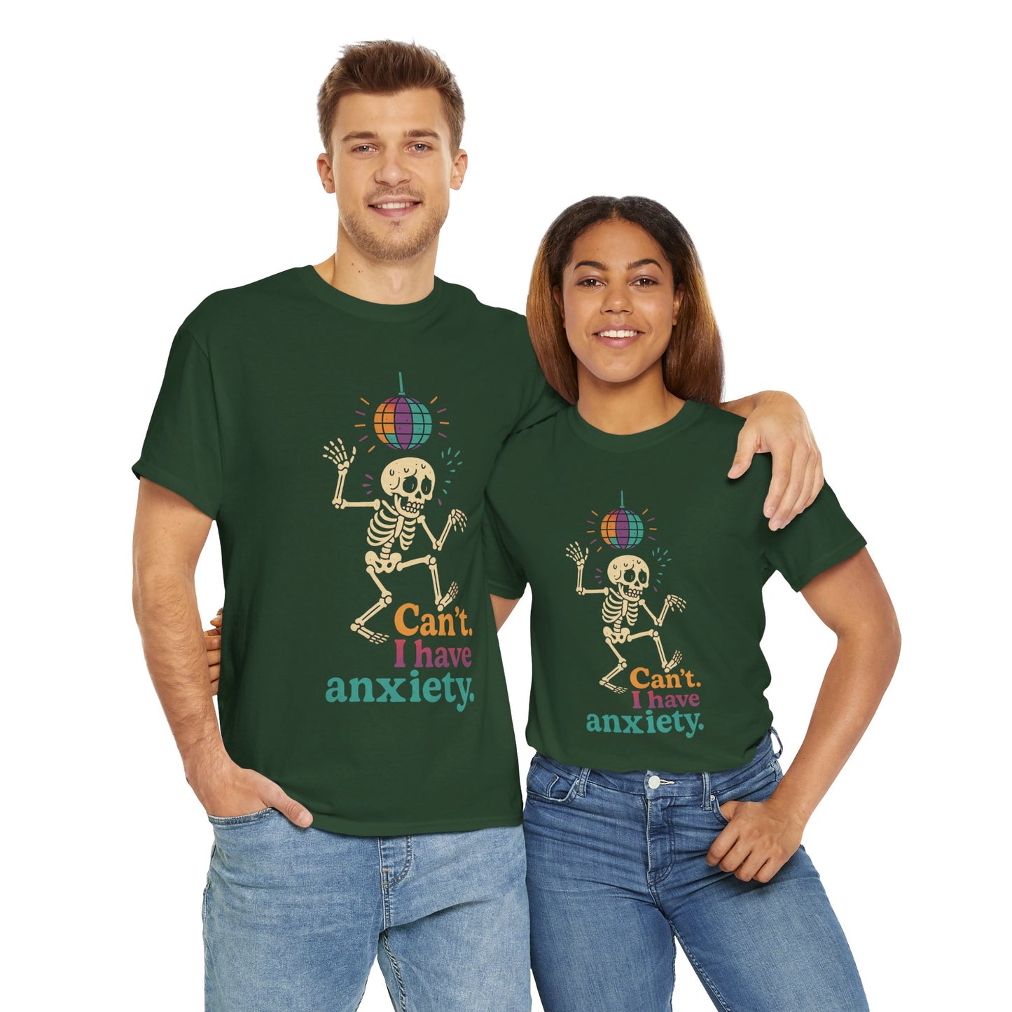 I Have Anxiety Shirt, Funny Dancing Skeleton Tee, Disco Party Meme Shirt, Social Anxiety Humor, Unisex Halloween Graphic