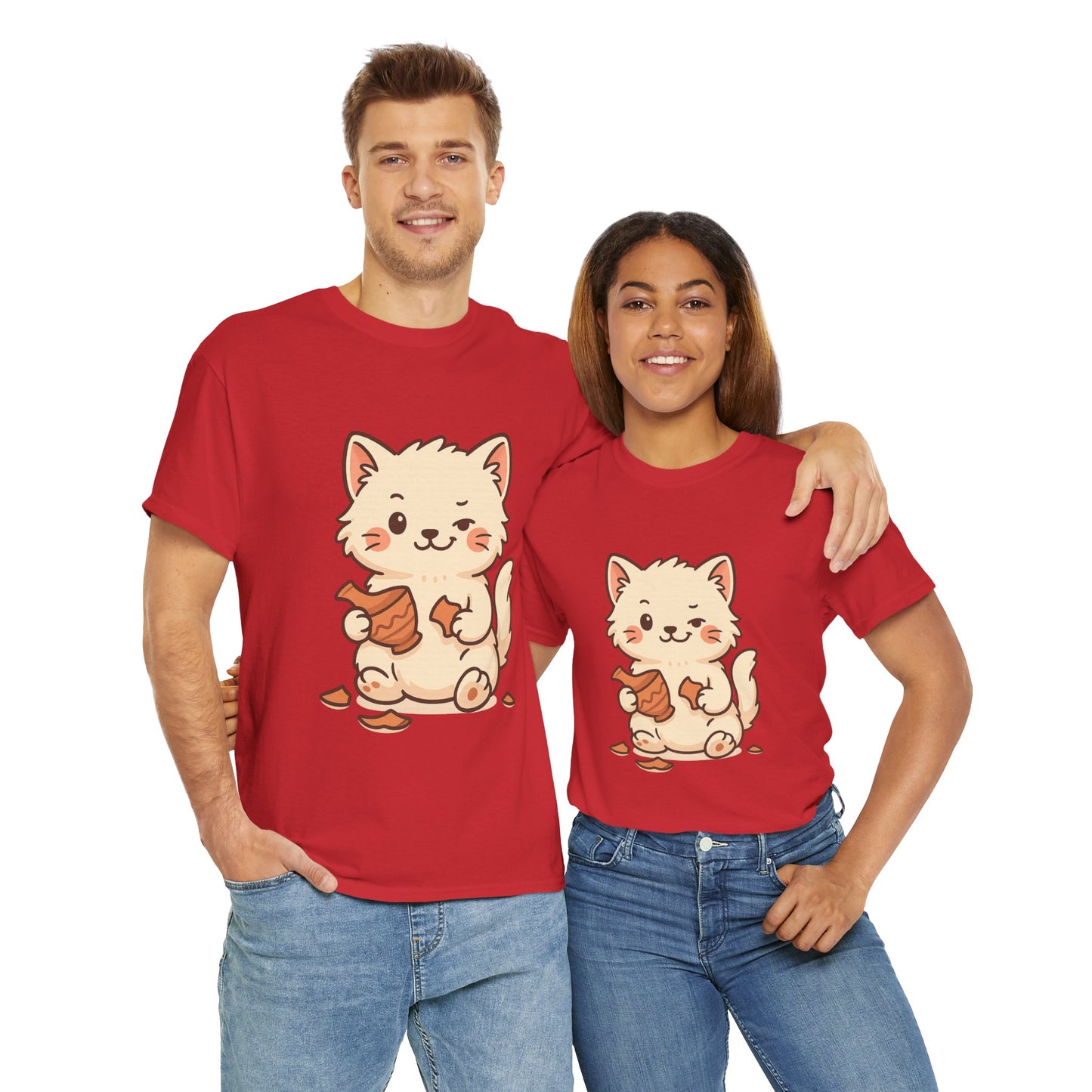 Cute Naughty Cat T-Shirt - Funny Kawaii Cat Shirt for Pet Lovers, Paws & Claws Collection