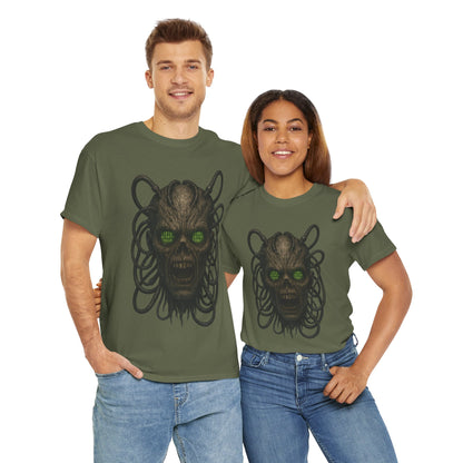 Neural Wraith T-Shirt, Gothic Horror Tee, Sci-Fi Skull Shirt, Cyberpunk Unisex Graphic, Dark Techwear