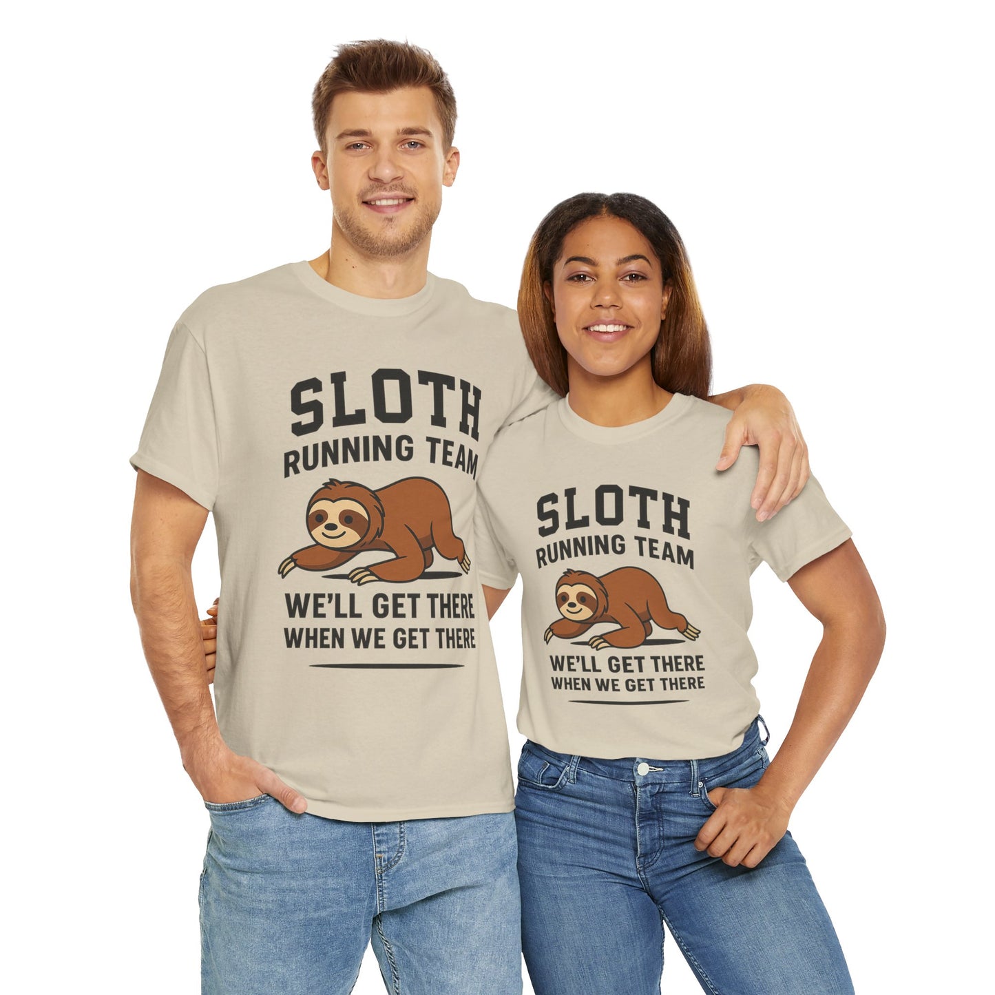 Sloth Running Team Shirt Funny Lazy Animal Tee Unisex Humor Gift Cool Fitness Top