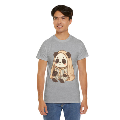 Lazy Panda Vibes Unisex Cotton Tee, Cozy Pajama Shirt, Cute Loungewear, Animal Lover Gift, Relaxing Outfit