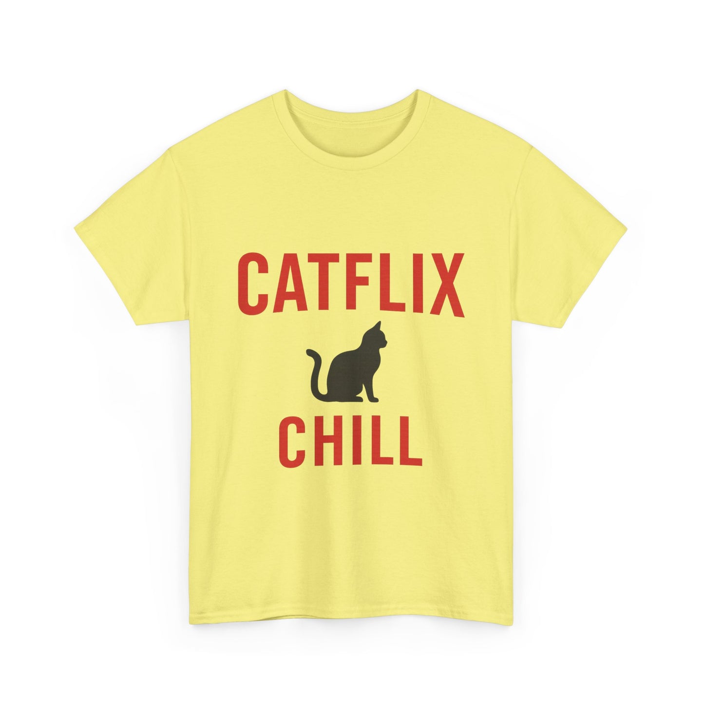 Catflix & Chill T-Shirt – Funny Cat Meme Shirt – Cozy Netflix Parody Tee – Unisex Cat Lover Gift